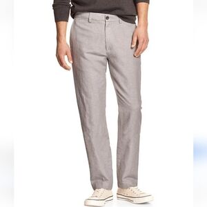 Banana Republic Men's Aiden Chino Slim Leg Linen High Rise Pants sz 34x30, Tan.